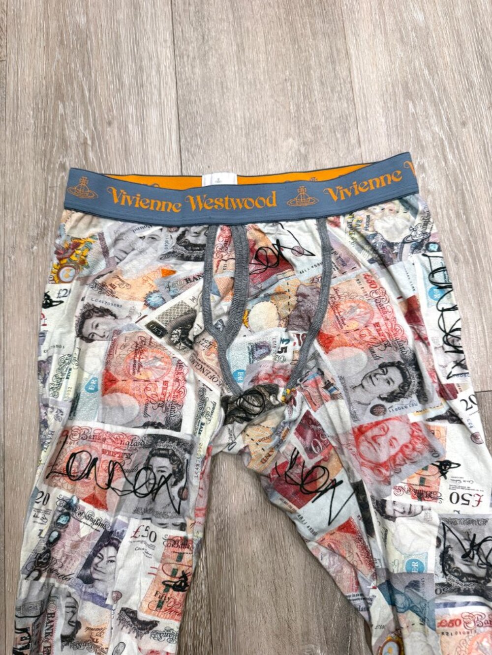 Ultra Rare Vivienne Westwood Archival "British Pound" Currency Leggings / Long J - Picture 2 of 5